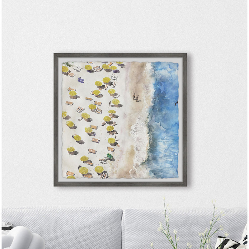 «Yellow Sunshade II» par Marmont Hill - peinture encadrée, H 24 po x l 24 po x P 1,5 po