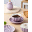 Ensemble de tasses à café et de tasses à thé en porcelaine fine rose pour 6 tasses de 8 oz avec soucoupes, théière, sucrier, pichet à crème, cuillères à thé et passoire à thé pour le thé ou le café, motif floral lavande