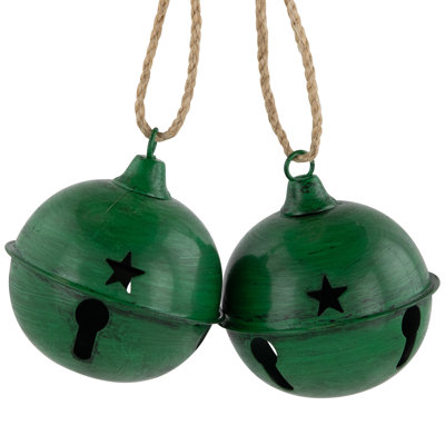 Ornements de Noël Jingle Bells antiques - 3 po - ensemble de 2