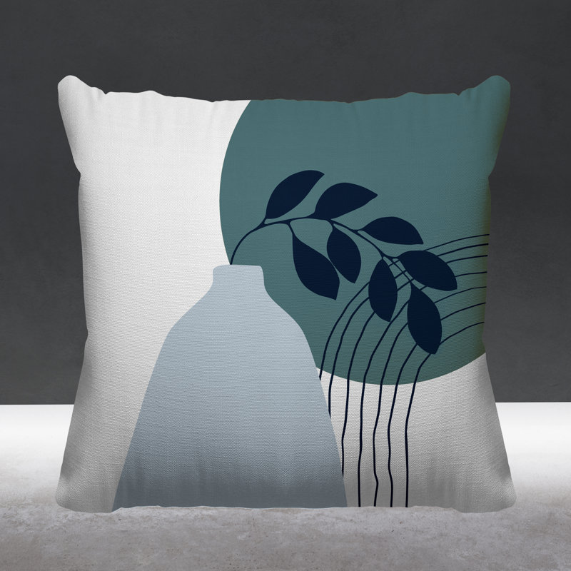 Lupita Outdoor Reversible Throw Pillow, 17H" x 17W", Turquoise