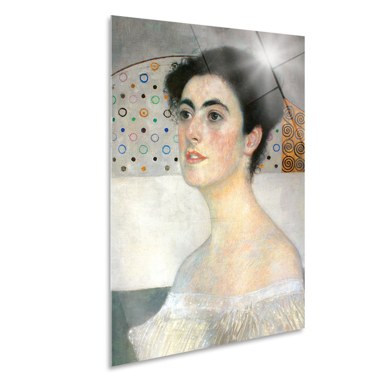 Close-up of Margaret Stonborough by Gustav Klimt - Unframed Painting on Glass, 95cm H x 65cm W