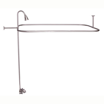 Garniture de robinet mural à double poignée avec bec déviateur pour baignoire sur pattes