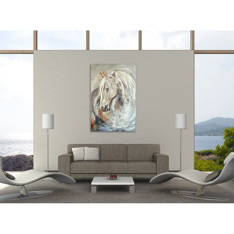 "Cheval", toile tendue par Emma Catherine Debs, H 24 po x l 16 po x P 1,5 po