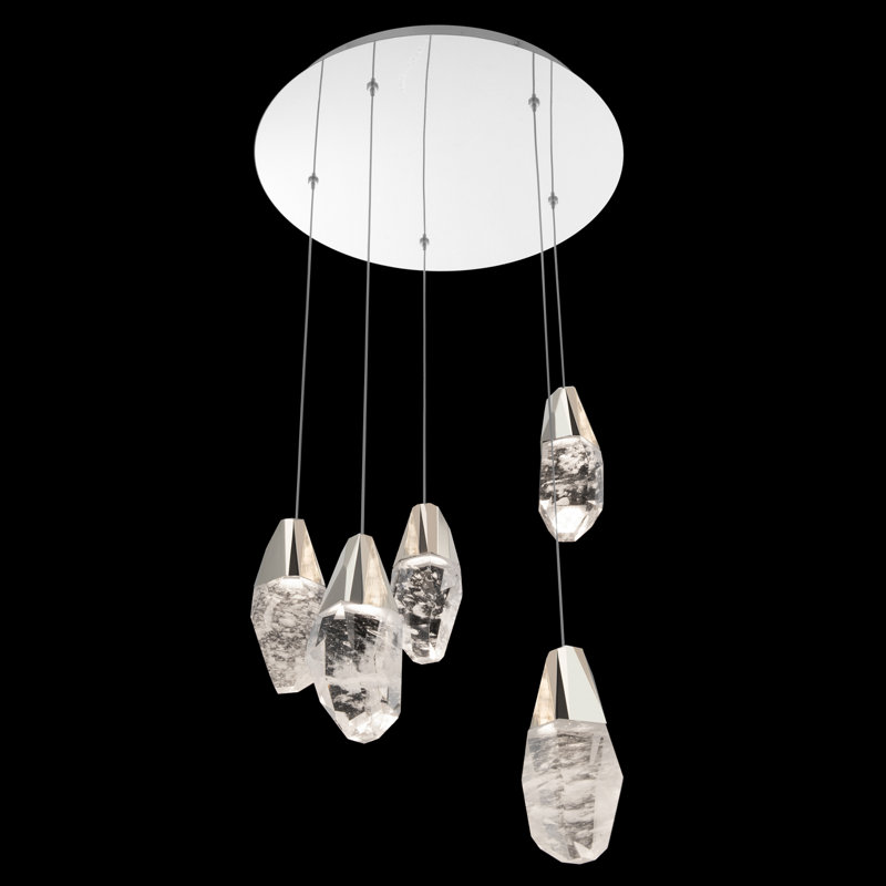 Martini 5 - Light LED Pendant, Optic Haze Crystal, Polished Nickel