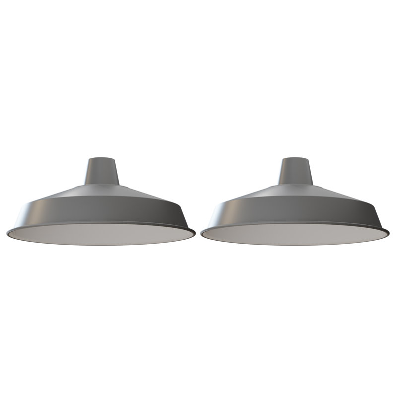 18.7cm H Metal Dome Lamp Shade, Grey