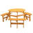 6-Person Circular Outdoor Wooden Picnic Table With 3 Integrated Benches-2001889516