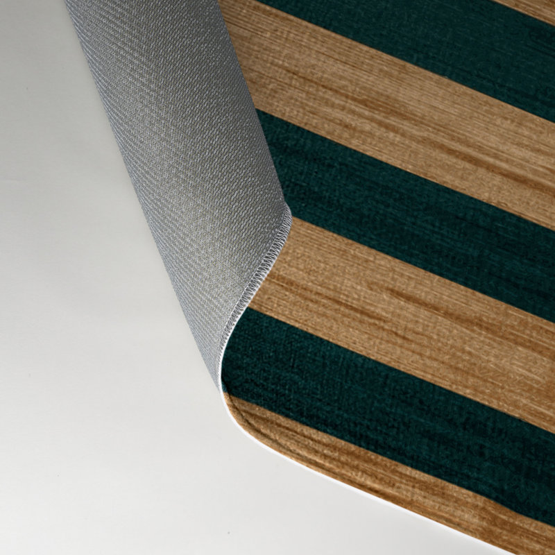 HorizontalStripes Blue Indoor and Outdoor Area Rug, Rectangle 5' x 7'
