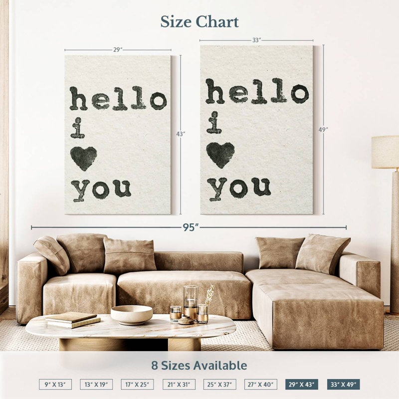 Tergel Hello I Love You, H 48 po x l 32 po