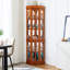Armoire de coin en chêne avec formation de 5 tablettes et éclairage Curio à 5 tablettes, texture chêne-1653831127-1653831113