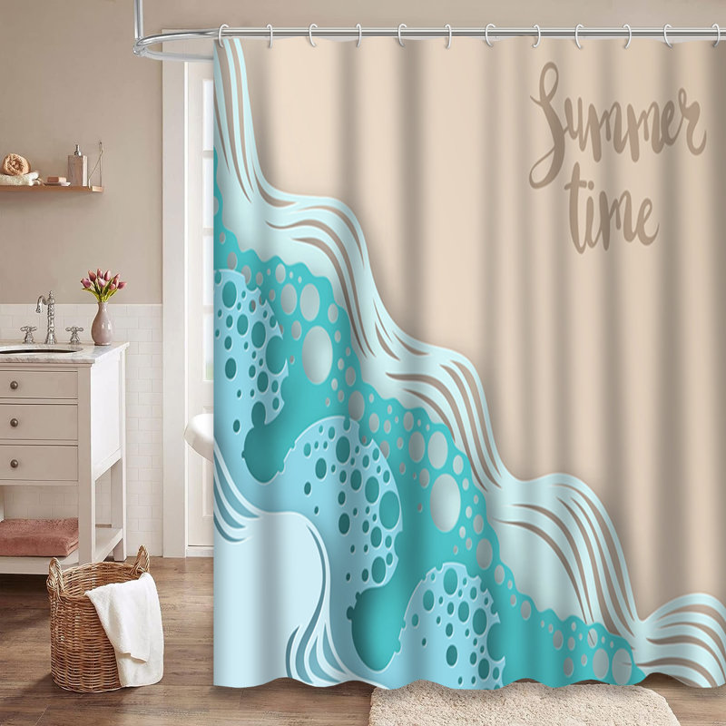 Rideau de douche Abstract Ocean Waves Beach, L 72 po x l 78 po