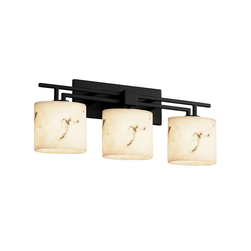 Éclairage pour meuble-lavabo 3 lumières Aleynah, Noir mat, Ovale
