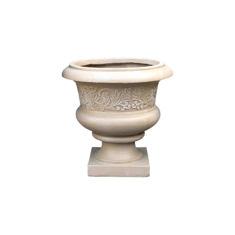Pot à fleurs en béton Sprague, H 13 po x l 14 po x P 14 po, Brun pâle