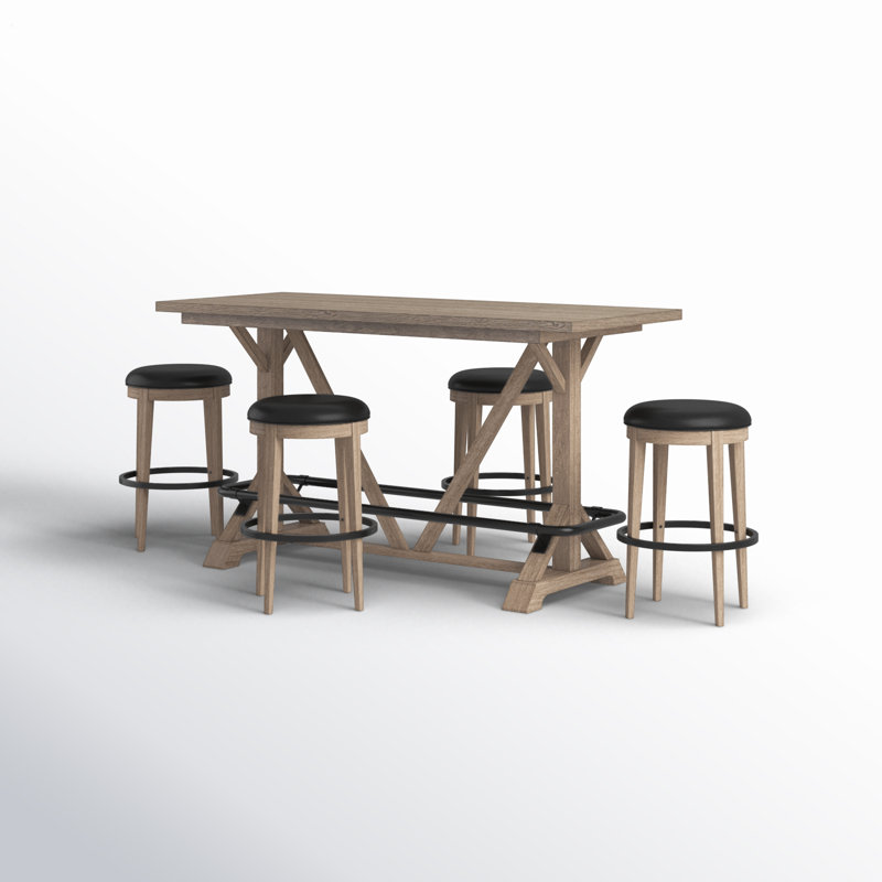 Susan 4-Person Solid Wood Upholstered Dining Set 