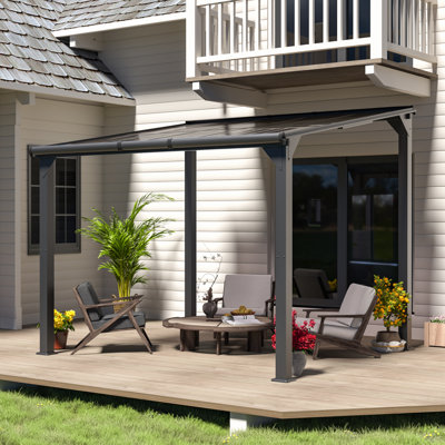8x10 Ft Outdoor Metal Pavilion Gazebo With Aluminum Frame