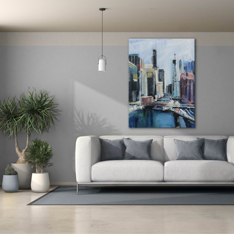  «River View» par Curt Crain, art mural sur toile, 40 po x 54 po