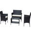 Ensemble de mobilier de patio 4 pièces - Avec coussins beiges attrayants, 2 fauteuils, coiffeuse en verre trempé. Ajoutez une touche d'élégance à votre extérieur.