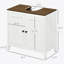 Armoire de salle de bain, armoire de rangement autoportante avec tablette réglable, porte double