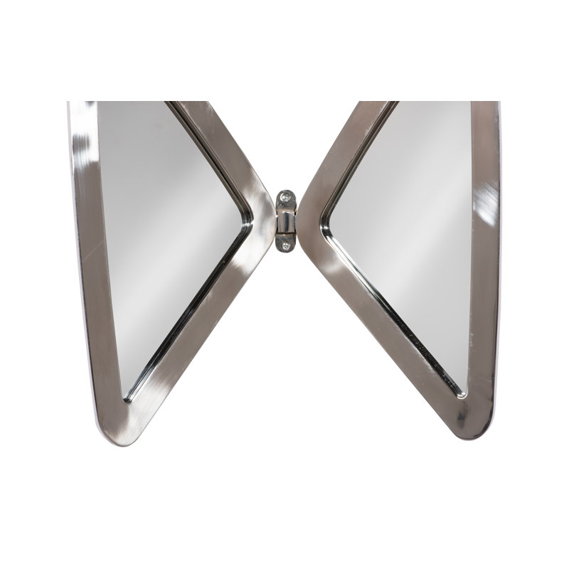 Frates Butterfly Wall Mounted Wall Mirror, Polished Stainless Steel