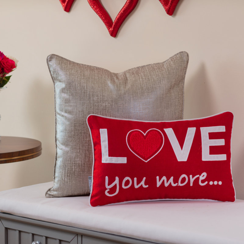  Coussin Valentines Love You More, Polyester/ Bourre en polyester