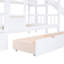 Lit superposé blanc Twintwin avec design, 2 tiroirs, 3 tablettes, glissière, convient à la configuration de la chambre à coucher