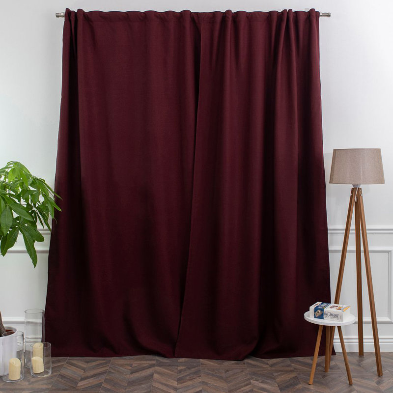 LAXTON Room Darkening Extra Long & Extra Wide Decorative Curtain, 52" W x 132" L, Burgundy
