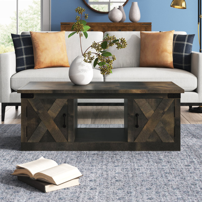 Hungerford Farmhouse 48-inch Coffee Table, No Assembly Required, Barnwood
