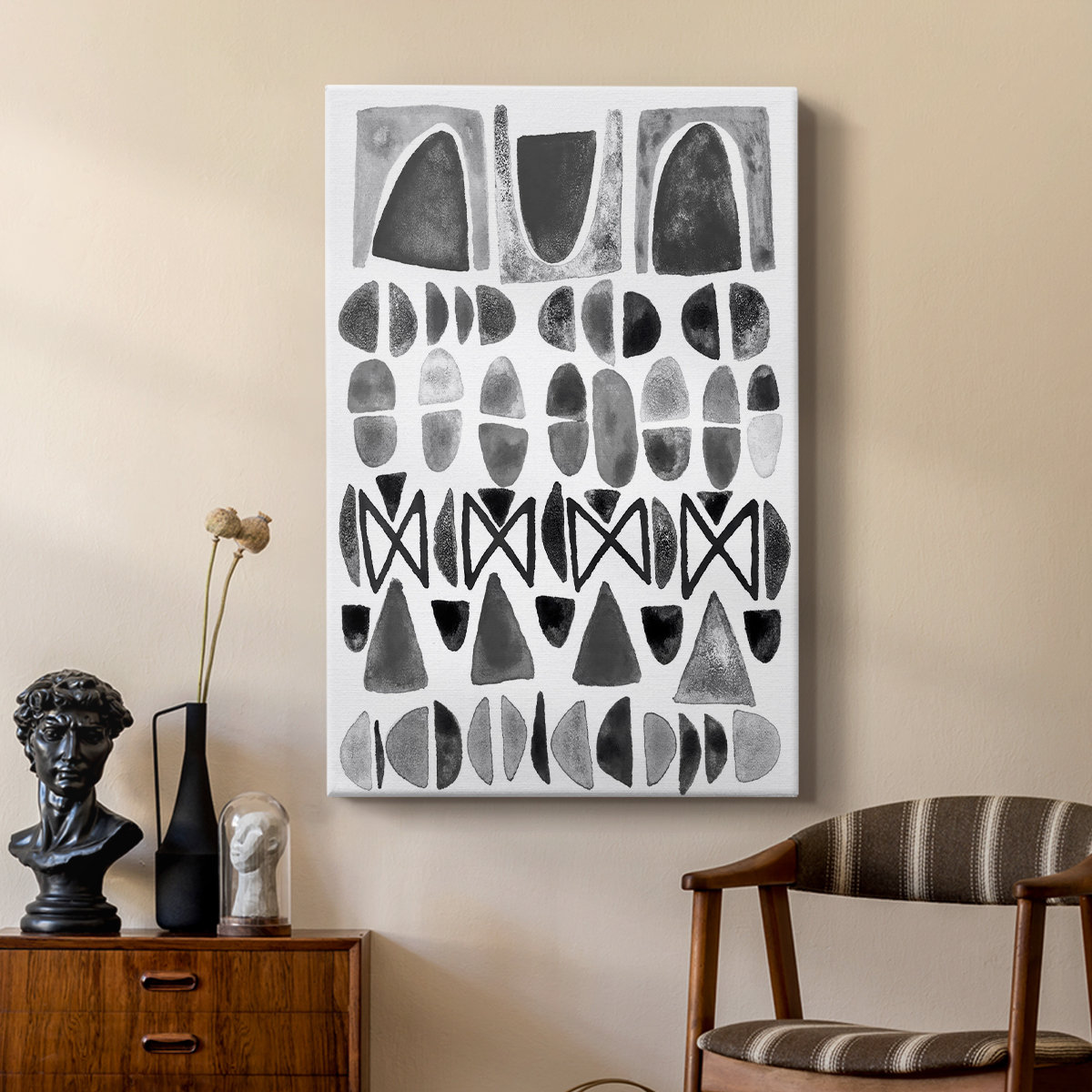 George Oliver Grey Arches I -Custom Wrapped Gallery Cavas - Wayfair Canada