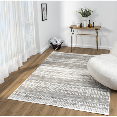 Tapis contemporain abstrait crème / bleu Gionata Collection