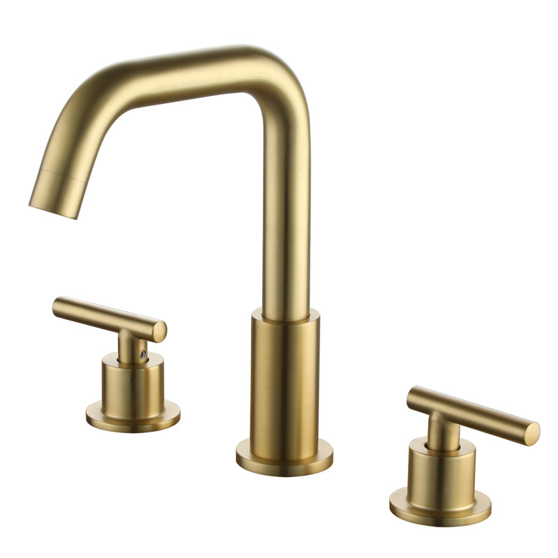 Widespread 2-handle Bathroom Faucet, Brushed Gold