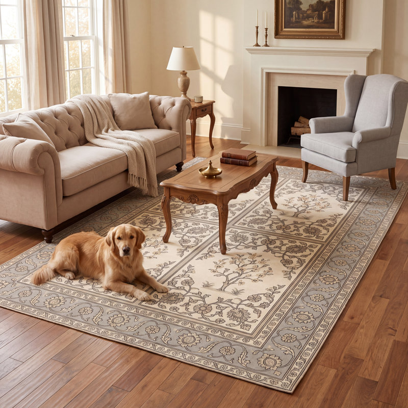 Tapis phénakite traditionnel style persan audacieux, or, gris, beige, antidérapant, à poils courts, pour intérieur et extérieur, adapté aux animaux domestiques, salon, chambre, salle à manger, entrée, couloir, bureau, ivoire, taupe, cuisine, idéal pour les zones de passage intense, facile à nettoyer, imprimé, ultra doux, bord ourlé, lavable
