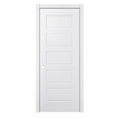 Porte intérieure traditionnelle laminée 5 panneaux à 5 panneaux