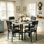 Ensemble de salle à manger 5 pièces, ensemble de table et chaises de cuisine moderne de style Mid-Century compact avec table ronde et 4 chaises rembourrées, ensemble de petit coin repas pour 4 personnes