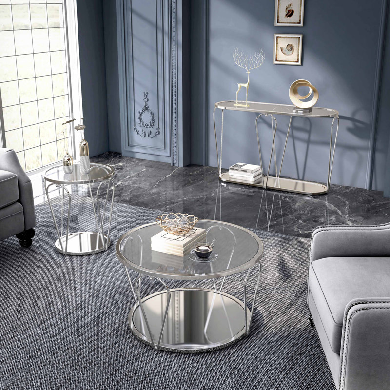 Ensemble de tables basses Renea, 3 pièces: console, table de bout, table basse