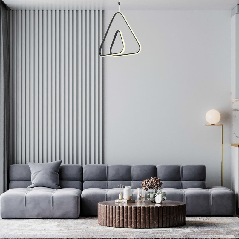 Luminaire suspendu géométrique 1 lumière DEL, Noir