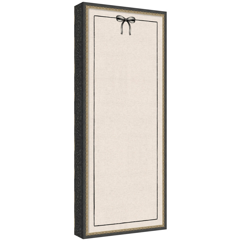Tableau d'affichage en lin encadré en tissu, Matinée bronze noir, H 41 po x l 17 po x P 1,5 po