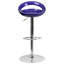 Tabouret de bar contemporain en plastique réglable en hauteur avec dossier arrondi avec découpe Hilia-29471274