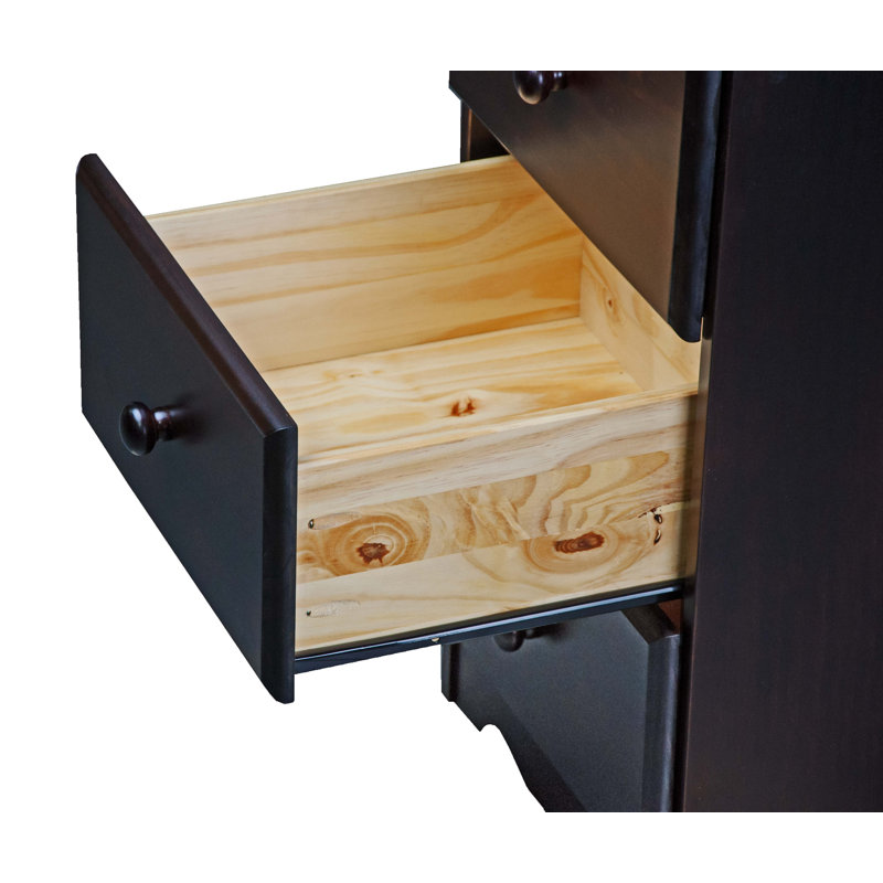 Gallashaw 100% Solid Wood 3-Drawer Nightstand, Java