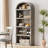 Bookcase Arched Bookshelf 71.65In Tall Bookcase Farmhouse Display Storage Rack-1966122041