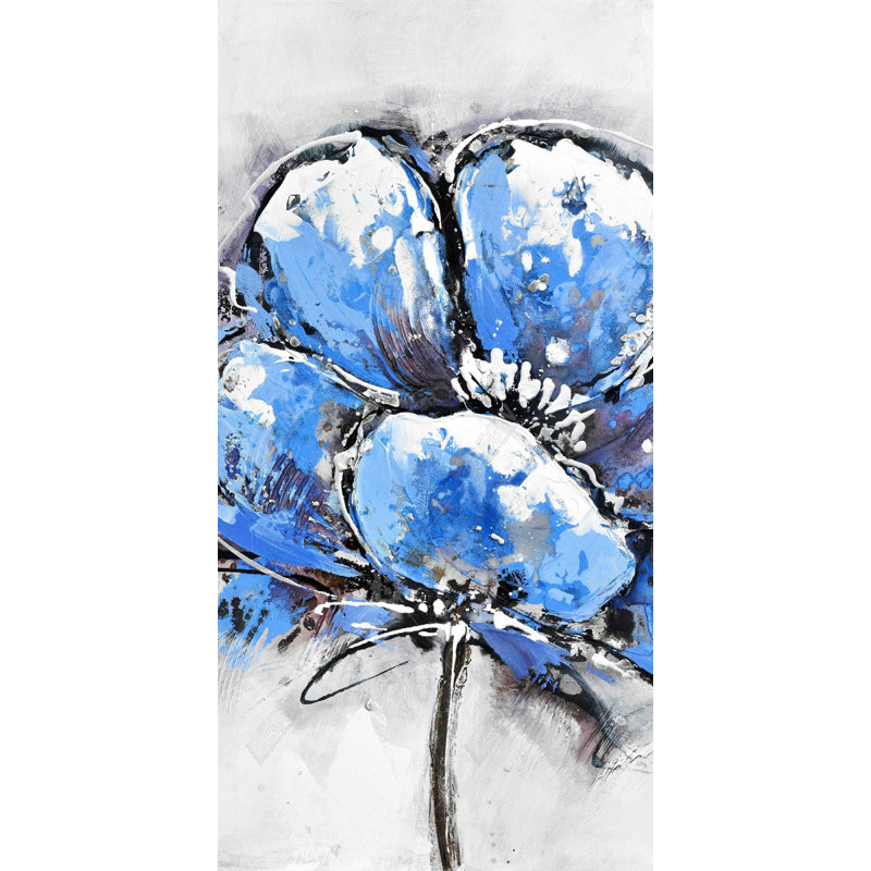 Abstract blue petals - 15.75"x31.50" Desk mat