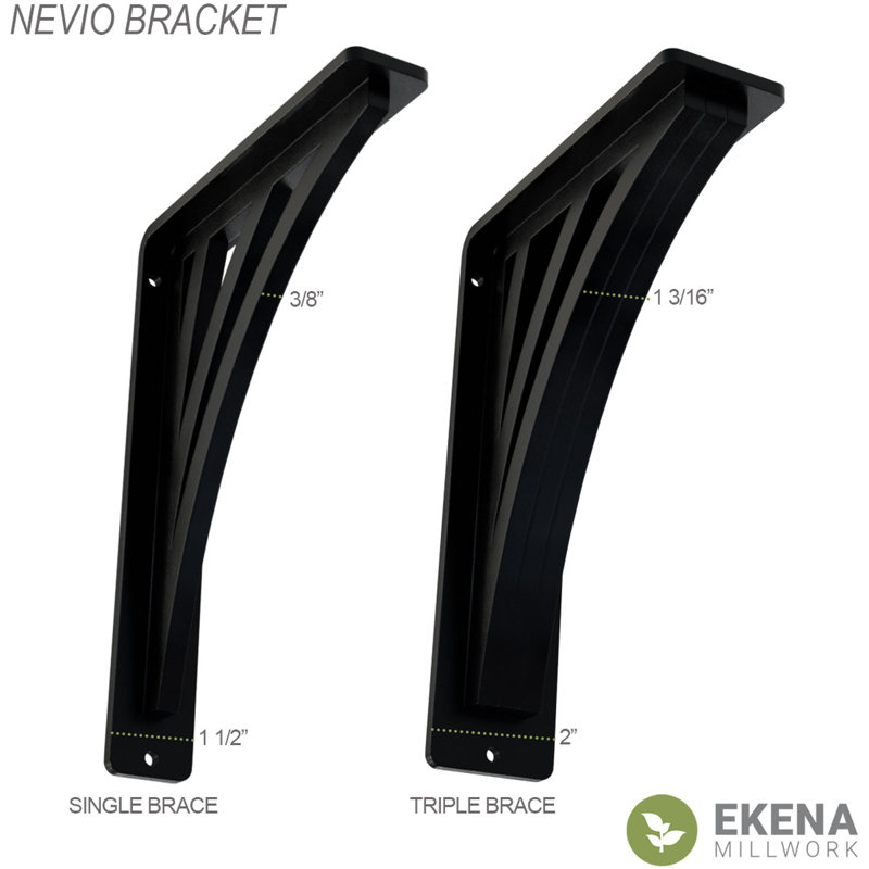 Nevio Wrought Iron Bracket, 15" H x 1.5" W x 12" D, Antiqued Brass