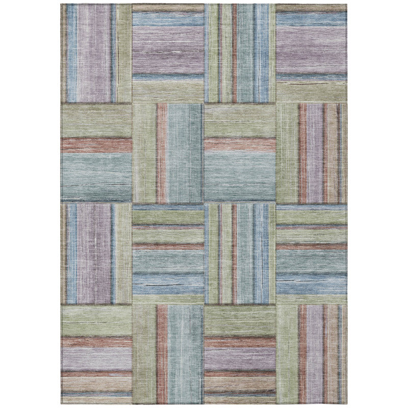 Machine Washable Indoor/Outdoor Jeffery ACN2285 Geometric Rug, Rectangle 10 pi x 14 pi