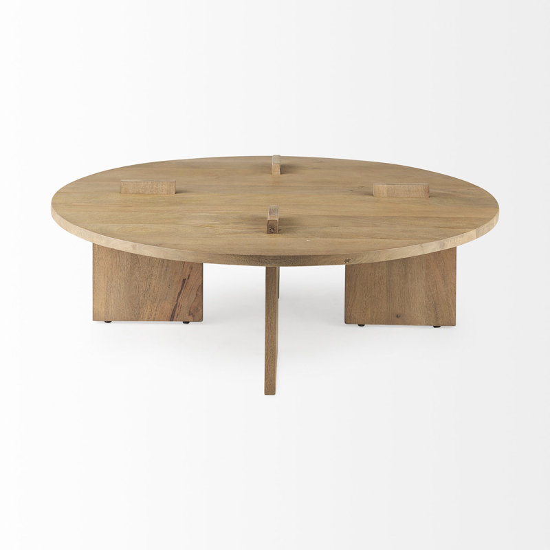 Table basse ronde Cool Grey Brown, Brun clair clair