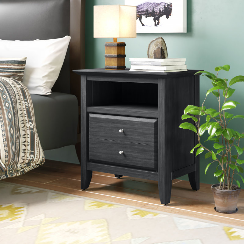 Alharit 26'' W Solid Wood Nightstand