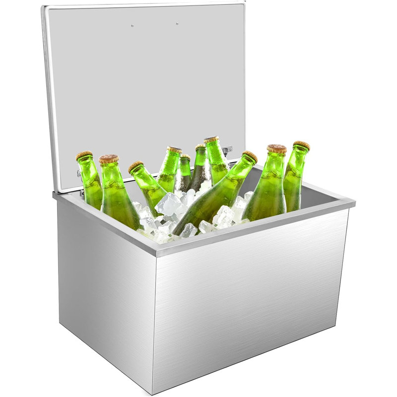 Boîte à glaçons en acier inoxydable, bac à glaçons commercial pour barre de cuisine extérieure