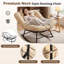 Fauteuil à bascule 2 pièces en métal, chaise longue moderne d'intérieur / extérieur avec coussins ergonomiques épais de 6,29 po (kaki)-129856037