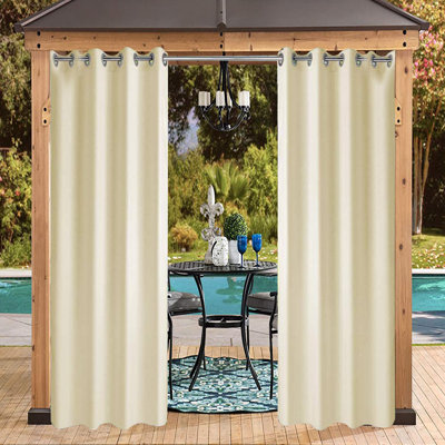 Coated Indoor Curtains Light Blocking UV Resistant W52 Inches(Set Of 2)