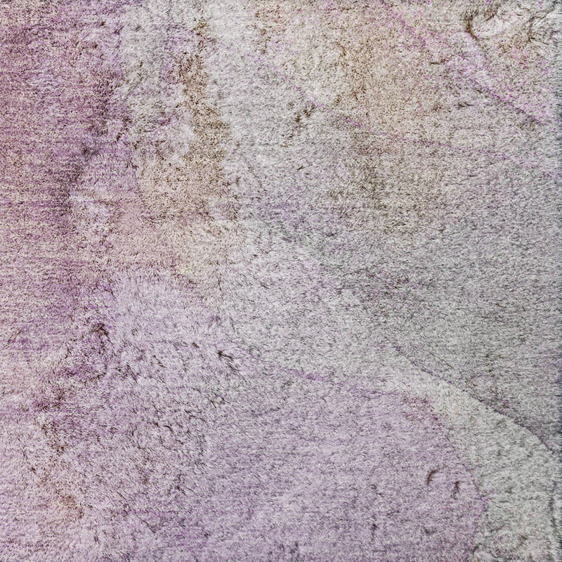 Tapis de qualité supérieure lavable à la machine à poils longs ADS524, Lilas, 5 pi x 7 pi 6 po