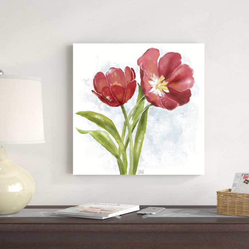 Red Tulip Splash I, H 20 po x l 20 po