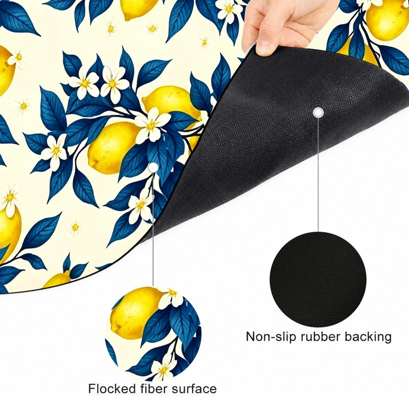  Tapis d'entrée antidérapant pour l'extérieur, 16 po x 24 po, imprimé fleur de citron, Imprimé fleur de citron, 16 po x 24 po