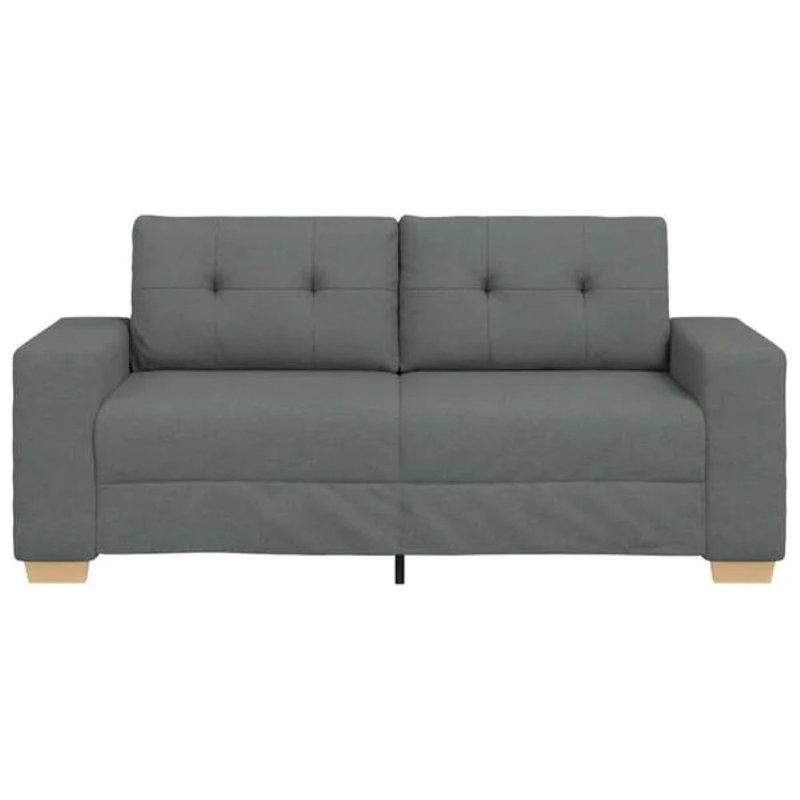 vidaXL Loveseat Sofa Dark Grey Polyester Fabric, Plywood, Steel, Plastic, Dark Gray